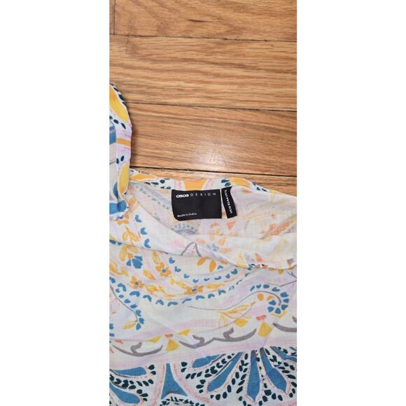 ASOS Design off the shoulder mini linen sundress with knot detail Cream Sz 12 - Picture 5 of 10